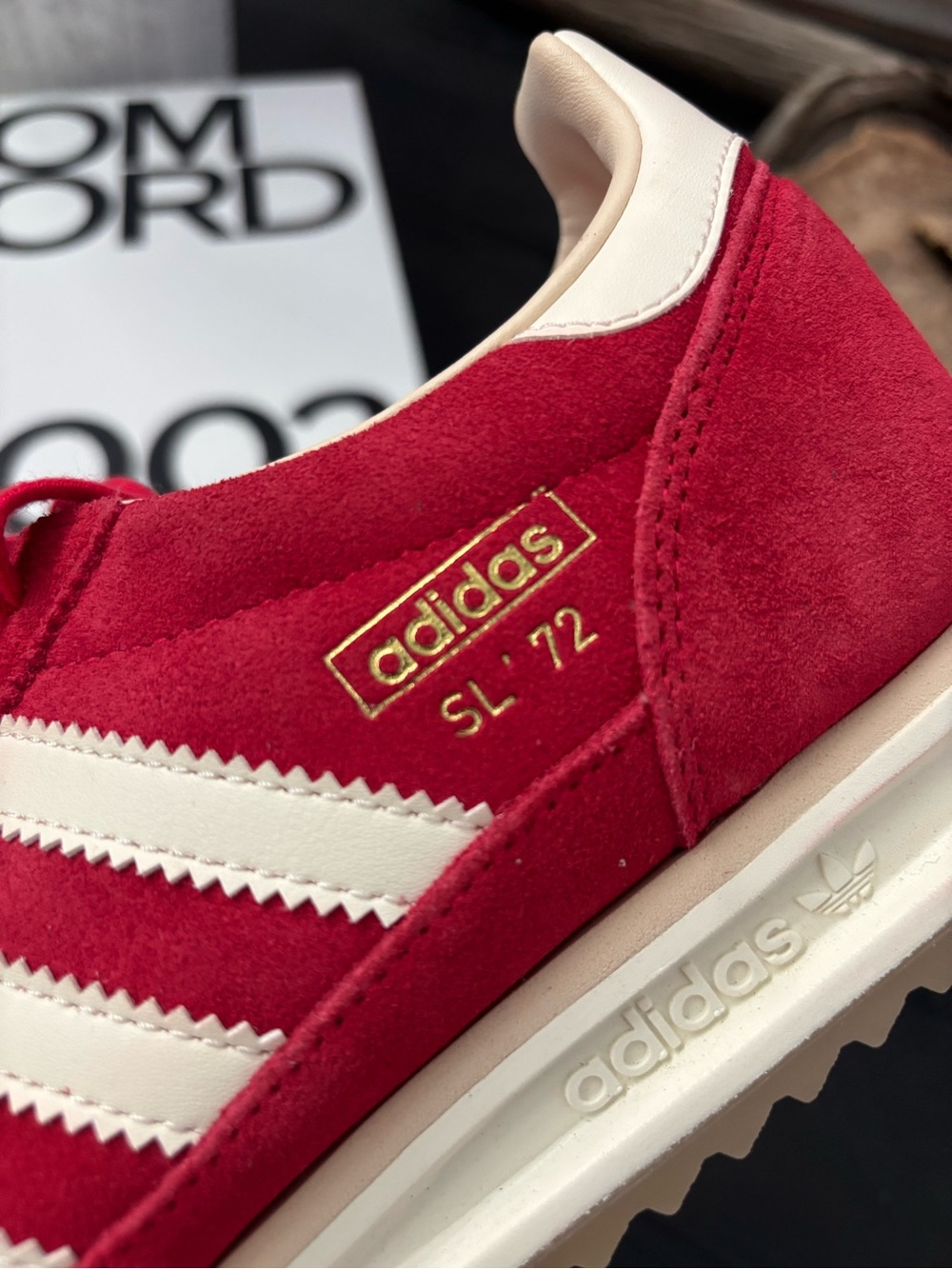 adidas SL 72 Women's Suede Sneaker in Red and Cream